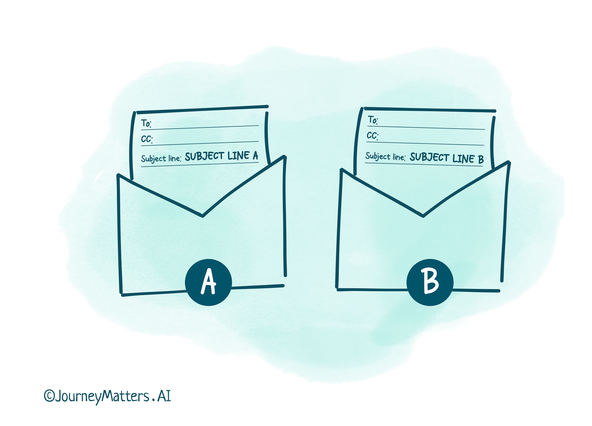 AMarketers use two versions of an email with different subject lines to determine which subject line is more effective.